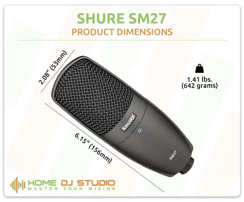 Shure SM27 Dimensions.