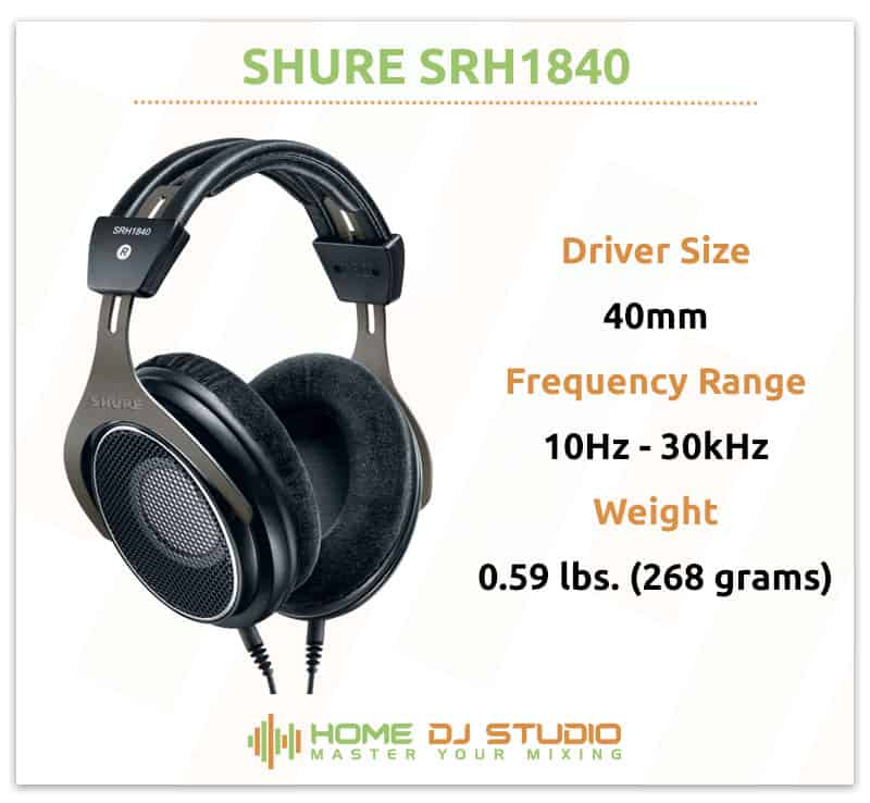 Shure SRH1840 Specifications.