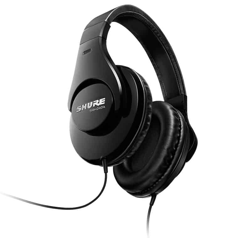 Three quarter view of the Shure SRH240A.