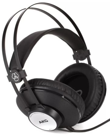 Three quarter view of a pair of AKG K72 DJ headphones