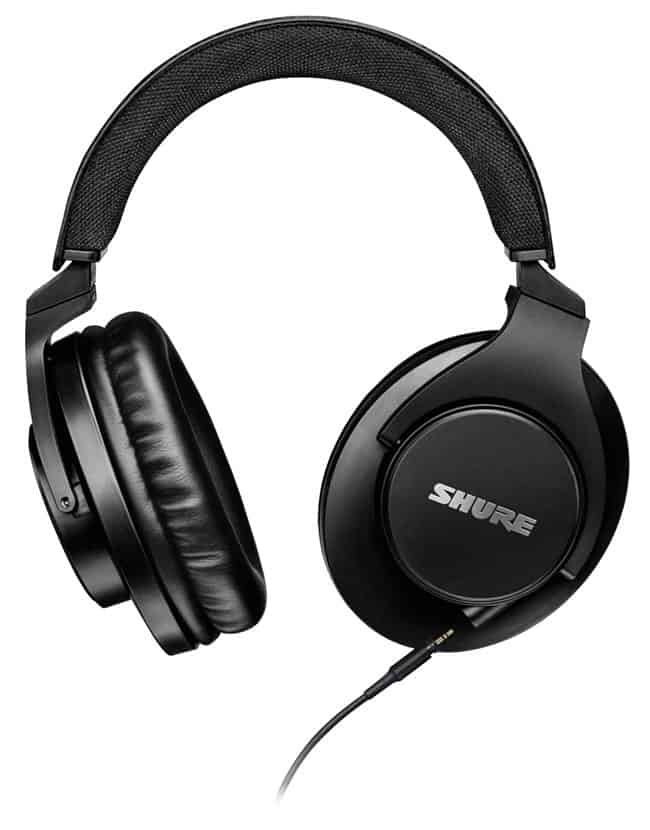 Shure SRH440A headphones with one ear laying flat.