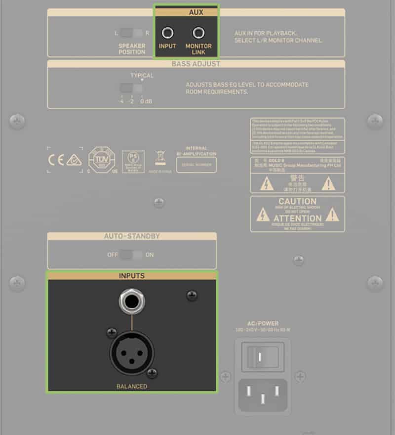 Tannoy GOLD 8 Connection Options.