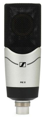 Front view of the Sennheiser MK-8 microphone.