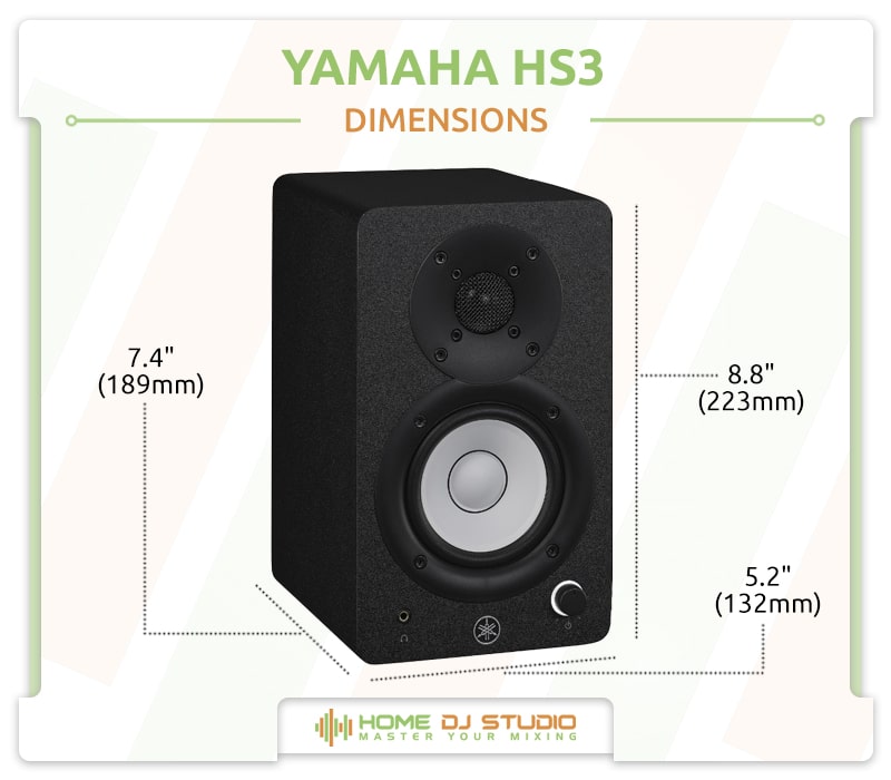 Yamaha HS3 Dimensions.