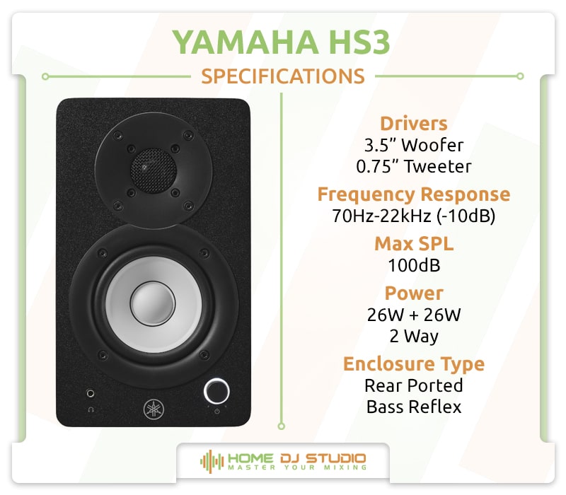 Yamaha HS3 Specifications.