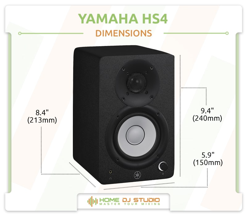 Yamaha HS4 Dimensions.