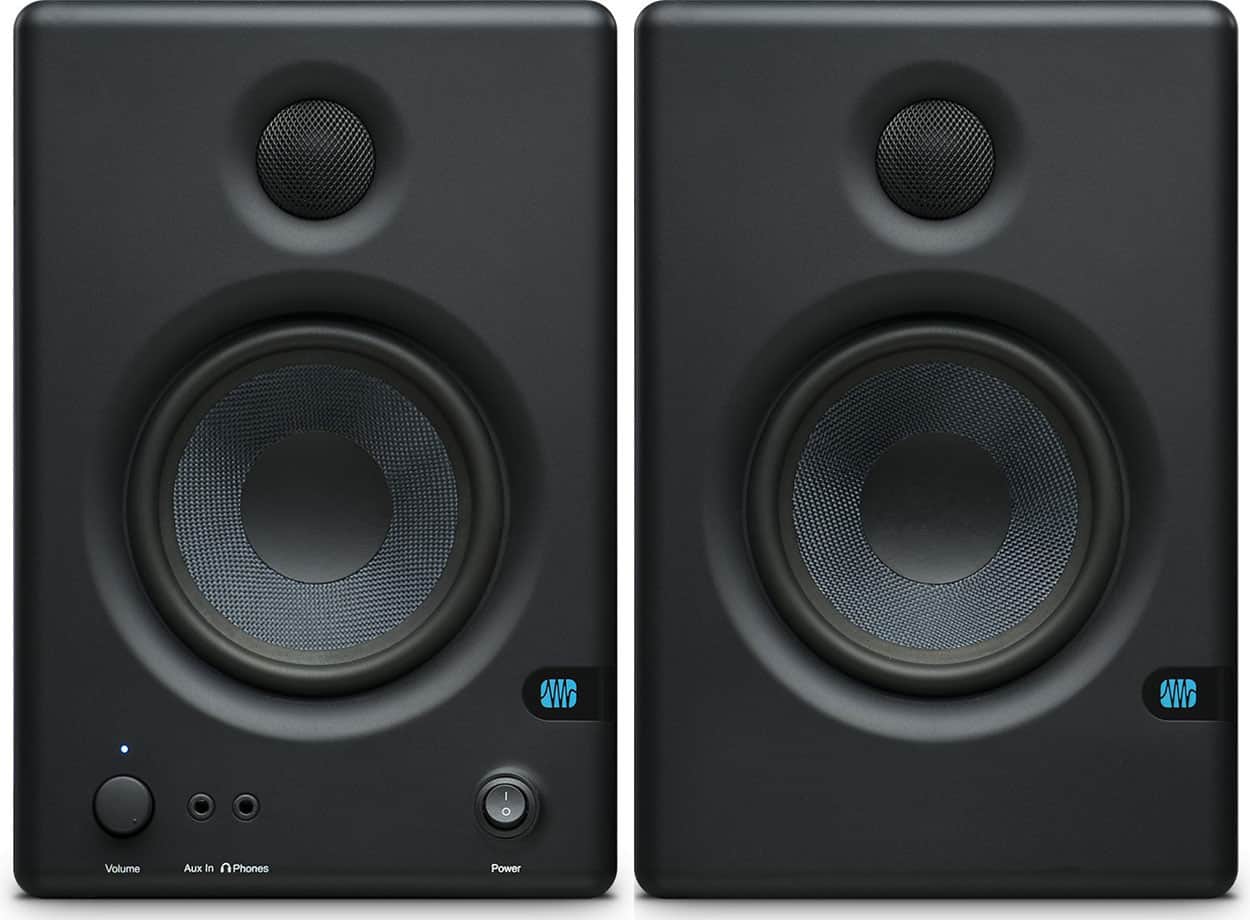 Front view of a pair of PreSonus Eris E4.5 speakers