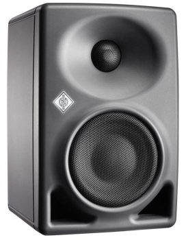 Three quarter view of the Neumann KH 80 DSP studio monitor.