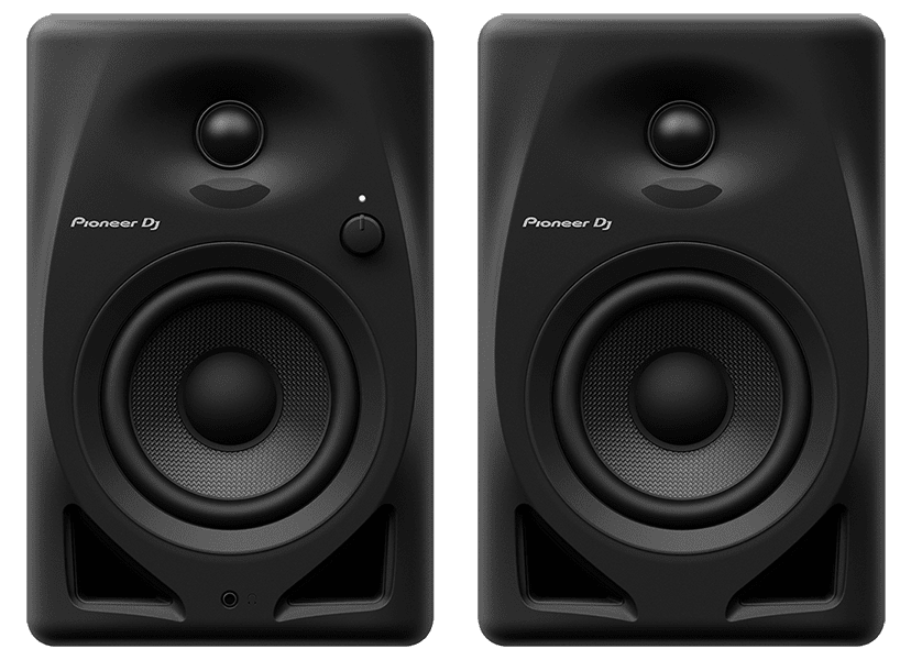 Front view of the Pioneer DM-40D studio monitors.