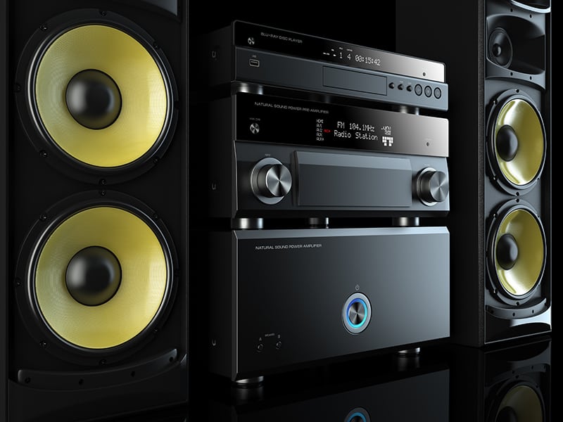 Photo of a Hi-Fi entertainment system.
