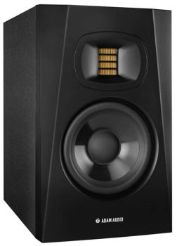 Three quarter view of the ADAM Audio T5V studio monitor.