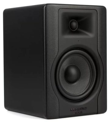 Three quarter view of the M-Audio BX5 D3 studio monitor