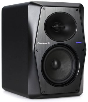 Three quarter view of the Pioneer DJ VM-50 studio monitor.
