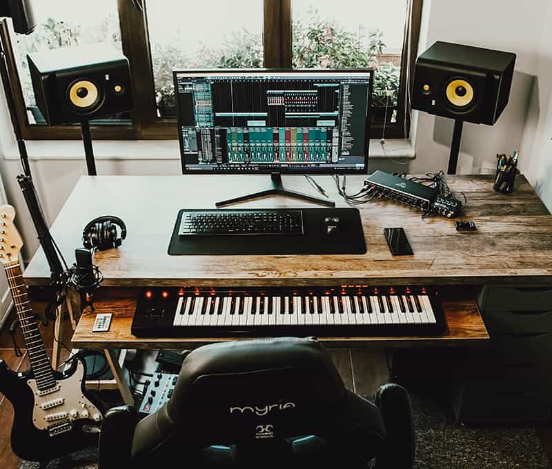 Home music studio setup.