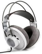 Three quarter view of the AKG K701 headphones.