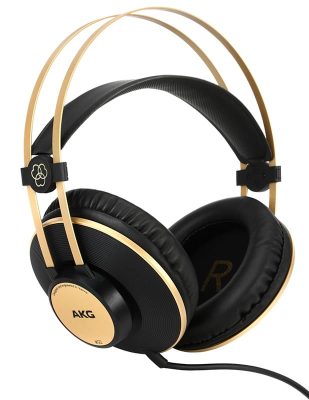 Three quarter view of the AKG K92 headphones.