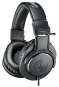 Three quarter view of the Audio-Technica ATH-M20X headphones.