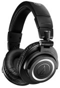 Three quarter view of the Audio-Technica ATH-M50xBT2 headphones.