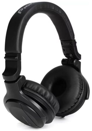 Three quarter view of a pair of Pioneer HDJ-CUE1BT headphones