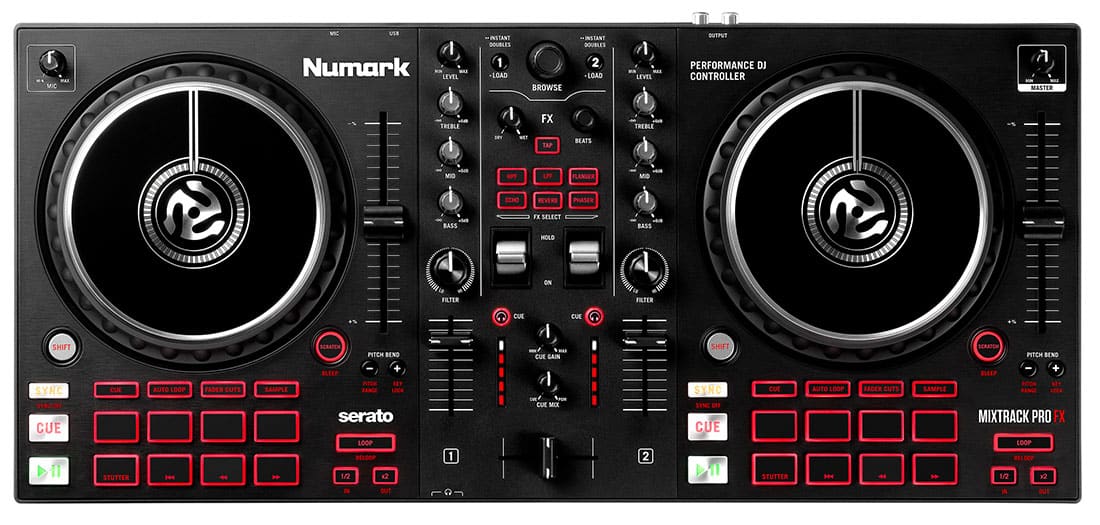 Top view of the Numark Mixtrack Pro FX
