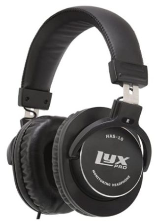 Three quarter view of a pair of LyxPro HAS-10 DJ headphones