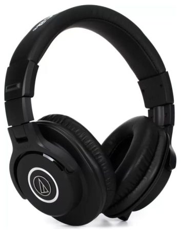 Three quarter view of the Audio-Technica ATH-M40X headphones