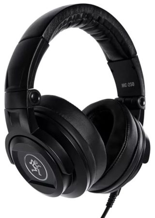 Three quarter view of the Mackie MC-250 headphones