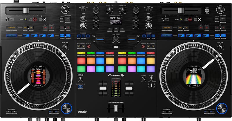 Top view of the Pioneer DDJ Rev7.