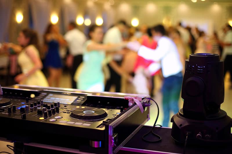 DJ equipment at a wedding