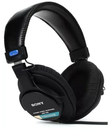 Three quarter view of the Sony MDR-7506 headphones