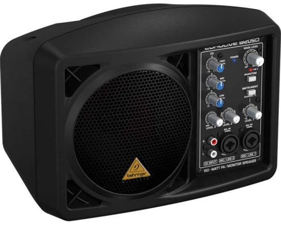 Three quarter view of the Behringer B205D speaker