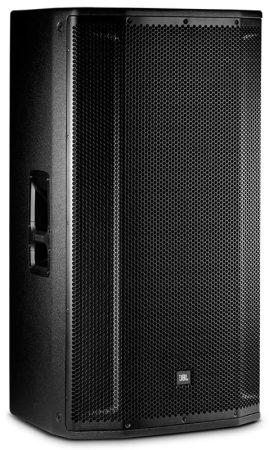 Three quarter view of the JBL SRX825P speaker