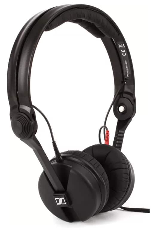 Three quarter view of the Sennheiser HD 25 headphones