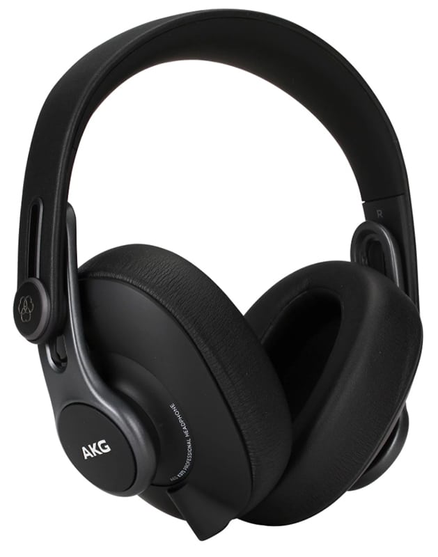 Three quarter view of the AKG K371 headphones.