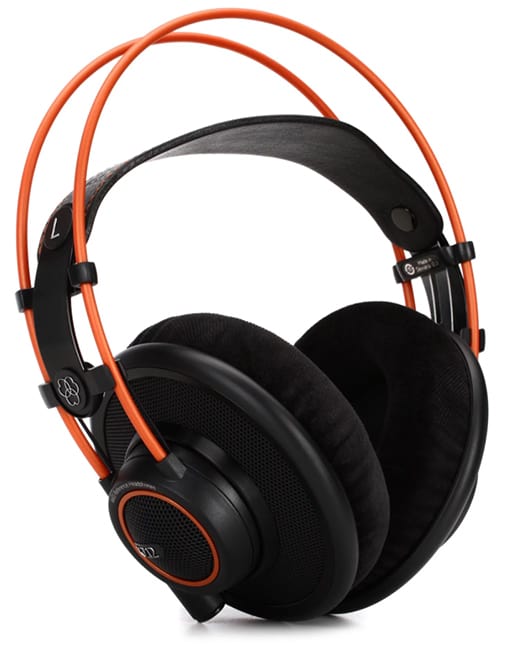 Three quarter view of the AKG K712 headphones.