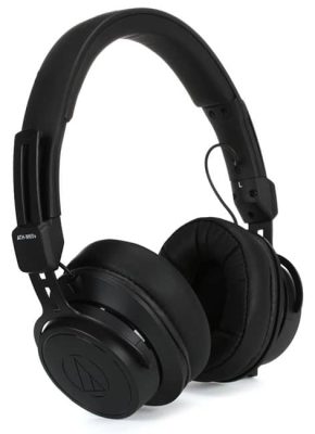 Three quarter view of the Audio-Technica ATH-M60x headphones.