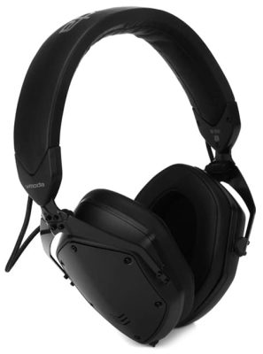 Three quarter view of the V-Moda M-200 headphones.