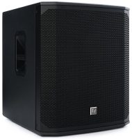 Three-quarter view of the Electro-Voice ELX200-18S PA subwoofer.