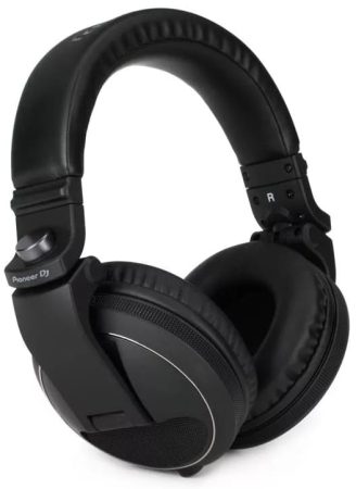 Three quarter view of a pair of Pioneer HDJ X5 headphones