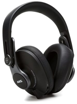 Three quarter view of the AKG K371-BT headphones.