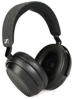 Three quarter view of the Sennheiser M4AEBT headphones.