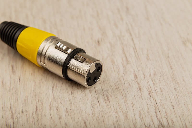 Close up photo of an XLR cable